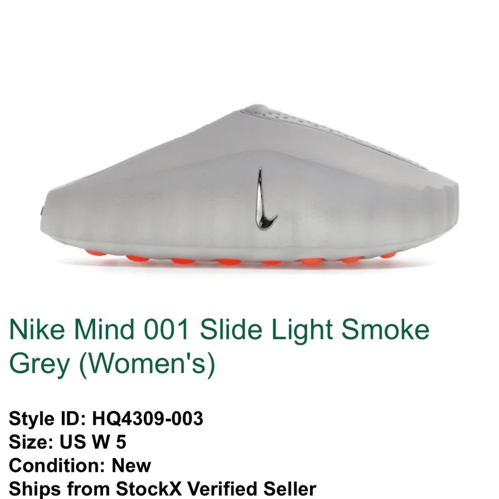 Nike Slide in Light Gray with Orange Accents